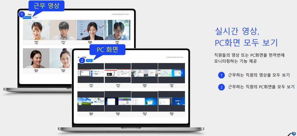 JTManager 실시간 근무 영상 및 PC 화면 모니터링 기능